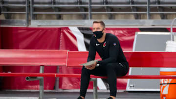 Aug 28, 2020; Glendale, Arizona, USA; Arizona Cardinals head coach Kliff Kingsbury during Red & White Practice at State Farm Stadium. Mandatory Credit: Mark J. Rebilas-USA TODAY Sports