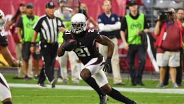 GLENDALE, ARIZONA - DECEMBER 09: Patrick Peterson #21 of the Arizona Cardinals runs back a punt against the Detroit Lions at State Farm Stadium on December 09, 2018 in Glendale, Arizona. (Photo by Norm Hall/Getty Images)