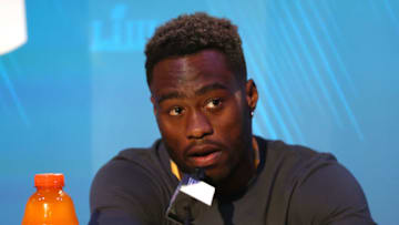 ATLANTA, GEORGIA - JANUARY 28: Brandin Cooks #12 of the Los Angeles Rams during Super Bowl LIII Opening Night at State Farm Arena on January 28, 2019 in Atlanta, Georgia. (Photo by Rob Carr/Getty Images)