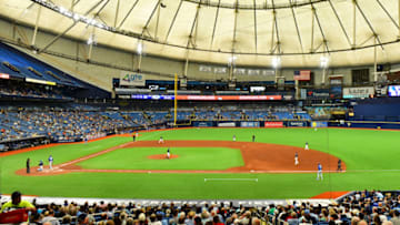 ST. PETERSBURG, FL - APRIL 24: A general view of Tropicana Field during a game between the Tampa Bay Rays and the Kansas City Royals on April 24, 2019 in St. Petersburg, Florida. The Royals won 10-2. (Photo by Julio Aguilar/Getty Images)