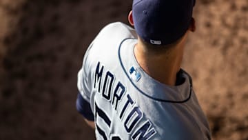Charlie Morton #50 of the Tampa Bay Rays (Photo by Brace Hemmelgarn/Minnesota Twins/Getty Images)