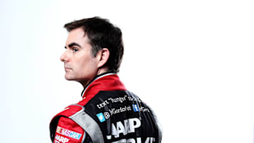 DAYTONA BEACH, FL - FEBRUARY 13: NASCAR Sprint Cup Series driver Jeff Gordon poses for a stylized portrait during the 2014 NASCAR Media Day at Daytona International Speedway on February 13, 2014 in Daytona Beach, Florida. (Photo by Jonathan Ferrey/Getty Images)