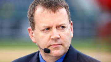 KANSAS CITY, MO - OCTOBER 26: Buster Olney of ESPN speaks on set the day before Game 1 of the 2015 World Series between the Royals and Mets at Kauffman Stadium on October 26, 2015 in Kansas City, Missouri. (Photo by Maxx Wolfson/Getty Images)