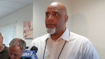 PORT ST. LUCIE, FL - MARCH 7: Tony Clark, executive director of the Major League Baseball Players Association (Photo by Joel Auerbach/Getty Images)