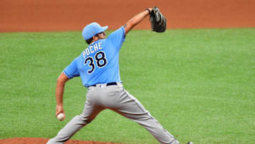 Colin Poche #38 of the Tampa Bay Rays(Photo by Julio Aguilar/Getty Images)