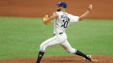 Nick Anderson #70 of the Tampa Bay Rays(Photo by Mike Carlson/Getty Images)