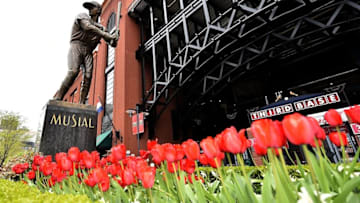 Apr 13, 2015; St. Louis, MO, USA; A general view of the Stan Musial statue before a game between the St. Louis Cardinals and the Milwaukee Brewers at Busch Stadium. Mandatory Credit: Jasen Vinlove-USA TODAY Sports