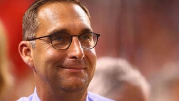 John Mozeliak looks on from the stands during a game against the Cincinnati Reds at Busch Stadium on July 28, 2015 in St. Louis, Missouri. (Photo by Dilip Vishwanat/Getty Images)