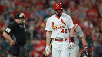 ST. LOUIS, MO - MAY 7: Paul Goldschmidt #46 of the St. Louis Cardinals strikes out in the sixth inning against the Philadelphia Phillies at Busch Stadium on May 7, 2019 in St. Louis, Missouri. The Phillies defeated the Cardinals 11-1. (Photo by Michael B. Thomas /Getty Images)