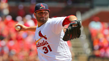 ST. LOUIS, MO - JULY 9: Lance Lynn #31 of the St. Louis Cardinals delivers a pitch against the New York Mets in the second inning at Busch Stadium on July 9, 2017 in St. Louis, Missouri. (Photo by Dilip Vishwanat/Getty Images)