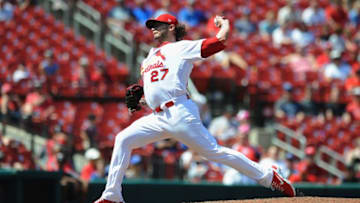 ST. LOUIS, MO - MAY 23: Brett Cecil #27 of the St. Louis Cardinals pitches against the Kansas City Royals in the 10th inning at Busch Stadium on May 23, 2018 in St. Louis, Missouri. The Royals defeated the Cardinals 5-2. (Photo by Michael B. Thomas /Getty Images)