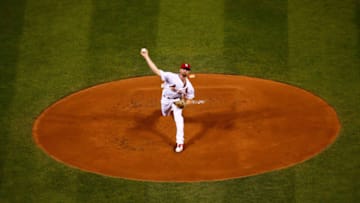 ST. LOUIS, MO - JUNE 25: John Gant #53 of the St. Louis Cardinals delivers a pitch against the Cleveland Indians in the first inning at Busch Stadium on June 25, 2018 in St. Louis, Missouri. (Photo by Dilip Vishwanat/Getty Images)