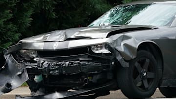 CHARLOTTESVILLE, VA - AUGUST 12: The car that allegedly plowed through a crowd of protestors marching through a downtown shopping district is seen after the vehicle was stopped by police several blocks away August 12, 2017 in Charlottesville, Virginia. The car allegedly plowed through a crowd, and at least one person has died from the incident, following the shutdown of the 'Unite the Right' rally by police after white nationalists, neo-Nazis and members of the 'alt-right' and counter-protesters clashed near Lee Park, where a statue of Confederate General Robert E. Lee is slated to be removed. (Photo by Win McNamee/Getty Images)