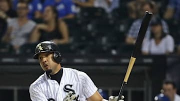 CHICAGO, IL - SEPTEMBER 22: Jose Abreu #79 of the Chicago White Sox hits a double in the 4th inning against the Kansas City Royals at Guaranteed Rate Field on September 22, 2017 in Chicago, Illinois. (Photo by Jonathan Daniel/Getty Images)