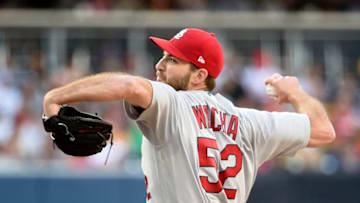 SAN DIEGO, CA - MAY 12: Michael Wacha #52 of the St. Louis Cardinals pitches during the first inning of a baseball game against the San Diego Padres at PETCO Park on May 12, 2018 in San Diego, California. (Photo by Denis Poroy/Getty Images)