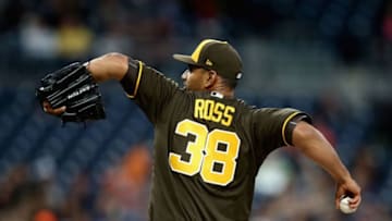 SAN DIEGO, CA - APRIL 13: Tyson Ross #38 of the San Diego Padres pitches during the first inning of a game against the San Francisco Giants at PETCO Park on April 13, 2018 in San Diego, California. (Photo by Sean M. Haffey/Getty Images)