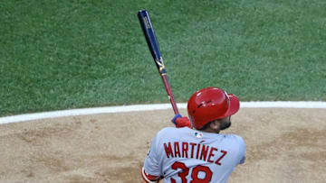 CHICAGO, IL - JULY 10: Jose Martinez #38 of the St. Louis Cardinals bats against the Chicago White Sox at Guaranteed Rate Field on July 10, 2018 in Chicago, Illinois. The Cardinals defeated the Wihte Sox 14-2. (Photo by Jonathan Daniel/Getty Images)