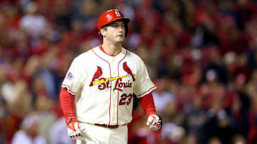 ST LOUIS, MO - OCTOBER 26: David Freese #23 of the St. Louis Cardinals looks on against the Boston Red Sox during Game Three of the 2013 World Series at Busch Stadium on October 26, 2013 in St Louis, Missouri. (Photo by Ronald Martinez/Getty Images)