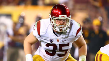 Sep 26, 2015; Tempe, AZ, USA; Southern California Trojans linebacker Cameron Smith (35) against the Arizona State Sun Devils at Sun Devil Stadium. Mandatory Credit: Mark J. Rebilas-USA TODAY Sports
