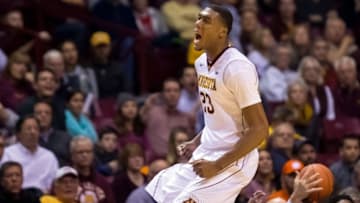 Nov 30, 2015; Minneapolis, MN, USA; Minnesota Gophers forward Charles Buggs (23) celebrates in the second half against the Clemson Tigers at Williams Arena. Mandatory Credit: Brad Rempel-USA TODAY Sports