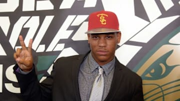 Feb 4, 2015; Long Beach, CA, USA; Long Beach Poly High Jackrabbits cornerback Iman Marshall poses after announcing his decision to attend the University of Southern California at press conference at Long Beach Poly. Mandatory Credit: Kirby Lee-USA TODAY Sports