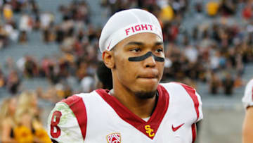 USC football wide receiver Amon-Ra St. Brown. (Alicia de Artola/Reign of Troy)