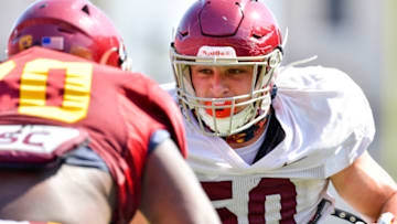 USC football practices at the Los Angeles Memorial Coliseum on Saturday, Oct. 17, 2020 in Los Angeles Calif. (John McGillen via USC Athletics)