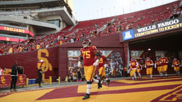 USC football offensive lineman Alijah Vera-Tucker. (Meg Oliphant/Getty Images)