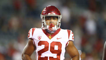 Sep 29, 2018; Tucson, AZ, USA; Southern California Trojans running back Vavae Malepeai (29) against the Arizona Wildcats at Arizona Stadium. Mandatory Credit: Mark J. Rebilas-USA TODAY Sports