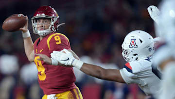 USC football quarterback Kedon Slovis. (Gary A. Vasquez-USA TODAY Sports)