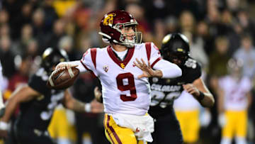USC football quarterback Kedon Slovis. (Ron Chenoy-USA TODAY Sports)