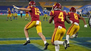 USC football celebrating. (Kirby Lee-USA TODAY Sports)