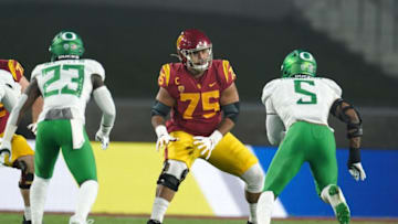 USC football offensive lineman Alijah Vera-Tucker. (Kirby Lee-USA TODAY Sports)