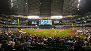 Aug 17, 2015; Milwaukee, WI, USA; General view of Miller Park during the game between the Miami Marlins and Milwaukee Brewers. Miami won 6-2. Mandatory Credit: Jeff Hanisch-USA TODAY Sports