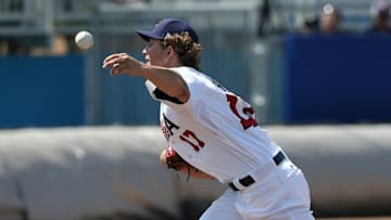 Jul 16, 2015; Toronto, Ontario, CAN; United States pitcher Josh Hader (17) delivers a pitch against the Dominican Republic during the 2015 Pan Am Games at Ajax Pan Am Ballpark. Mandatory Credit: Tom Szczerbowski-USA TODAY Sports