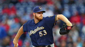 PHILADELPHIA, PA - MAY 14: Starting pitcher Brandon Woodruff #53 of the Milwaukee Brewers delivers a pitch in the first inning during a game against the Philadelphia Phillies at Citizens Bank Park on May 14, 2019 in Philadelphia, Pennsylvania. (Photo by Hunter Martin/Getty Images)