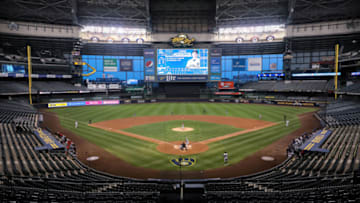 MILWAUKEE, WISCONSIN - AUGUST 08: A general view during the game between the Cincinnati Reds and Milwaukee Brewers at Miller Park on August 08, 2020 in Milwaukee, Wisconsin. (Photo by Dylan Buell/Getty Images)