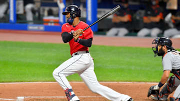 Domingo Santana, Cleveland Indians (Photo by Jason Miller/Getty Images)