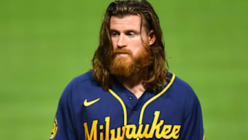 PITTSBURGH, PA - AUGUST 21: Ben Gamel #16 of the Milwaukee Brewers looks on during the game against the Pittsburgh Pirates at PNC Park on August 21, 2020 in Pittsburgh, Pennsylvania. (Photo by Joe Sargent/Getty Images)