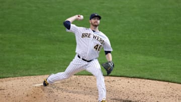 MILWAUKEE, WISCONSIN - SEPTEMBER 13: Corey Knebel #46 of the Milwaukee Brewers pitches in the seventh inning against the Chicago Cubs at Miller Park on September 13, 2020 in Milwaukee, Wisconsin. (Photo by Dylan Buell/Getty Images)