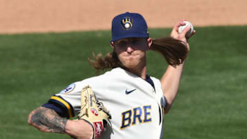 PHOENIX, ARIZONA - MARCH 19: Josh Hader #71 of the Milwaukee Brewers delivers a pitch against the Arizona Diamondbacks during a spring training game at American Family Fields of Phoenix on March 19, 2021 in Phoenix, Arizona. (Photo by Norm Hall/Getty Images)