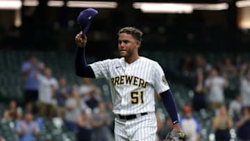 MILWAUKEE, WISCONSIN - JUNE 04: Freddy Peralta #51 of the Milwaukee Brewers waves to the crowd after coming out of the game in the eighth inning against the Arizona Diamondbacks at American Family Field on June 04, 2021 in Milwaukee, Wisconsin. (Photo by Stacy Revere/Getty Images)