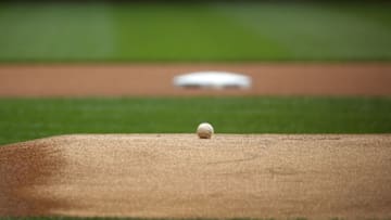 MILWAUKEE, WI - JULY 1: The game ball sits on the pitchers mound before the start of the Milwaukee Brewers Arizona Diamondbacks game at Miller Park July 1, 2012 in Milwaukee, Wisconsin. (Photo by Tom Lynn/Getty Images)