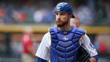 MILWAUKEE, WI - JULY 29: Catcher Jonathan Lucroy