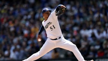 MILWAUKEE, WISCONSIN - JUNE 06: Freddy Peralta #51 of the Milwaukee Brewers pitches in the third inning against the Miami Marlins at Miller Park on June 06, 2019 in Milwaukee, Wisconsin. (Photo by Dylan Buell/Getty Images)