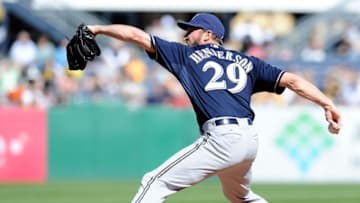 PITTSBURGH, PA - APRIL 20: Jim Henderson #29 of the Milwaukee Brewers pitches against the Pittsburgh Pirates on April 20, 2014 at PNC Park in Pittsburgh, Pennsylvania. (Photo by Joe Sargent/Getty Images)