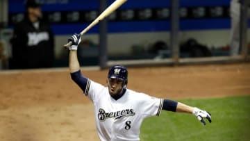 Ryan Braun celebrates his with a three run homer in the bottom of the 8th. The Milwaukee Brewers face the Florida Marlins at Miller Park Friday September 23, 2011.Brewers24 Spt Lynn 10