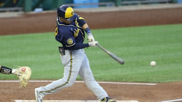 Keston Hiura, Milwaukee Brewers Mandatory Credit: Charles LeClaire-USA TODAY Sports