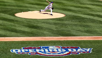 Apr 13, 2015; New York City, NY, USA; New York Mets starting pitcher Jacob deGrom (48) against the Philadelphia Phillies during opening day at Citi Field. Mandatory Credit: Brad Penner-USA TODAY Sports