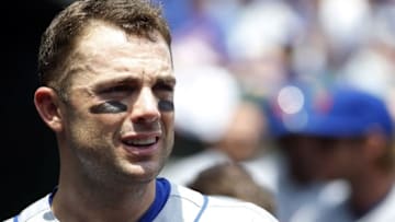 May 25, 2016; Washington, DC, USA; New York Mets third baseman David Wright (5) stands in the dugout against the Washington Nationals in the first inning at Nationals Park. The Mets won 2-0. Mandatory Credit: Geoff Burke-USA TODAY Sports